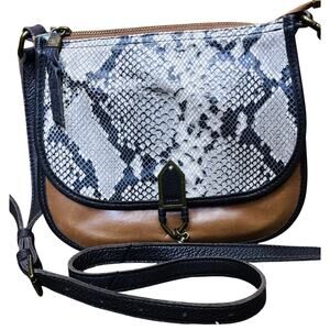 The Sak Playa Premium Vintage Finish Embossed Leather Crossbody Handbag